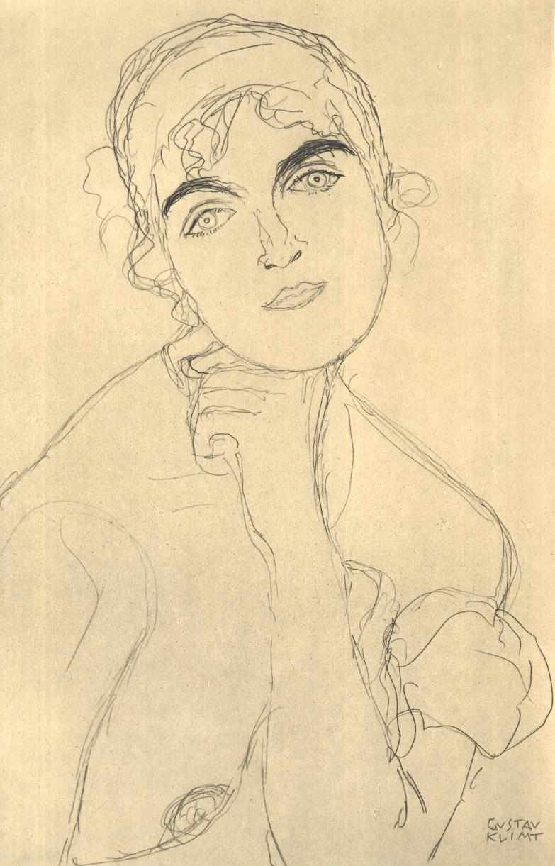 Bust from the Front by Gustav Klimt