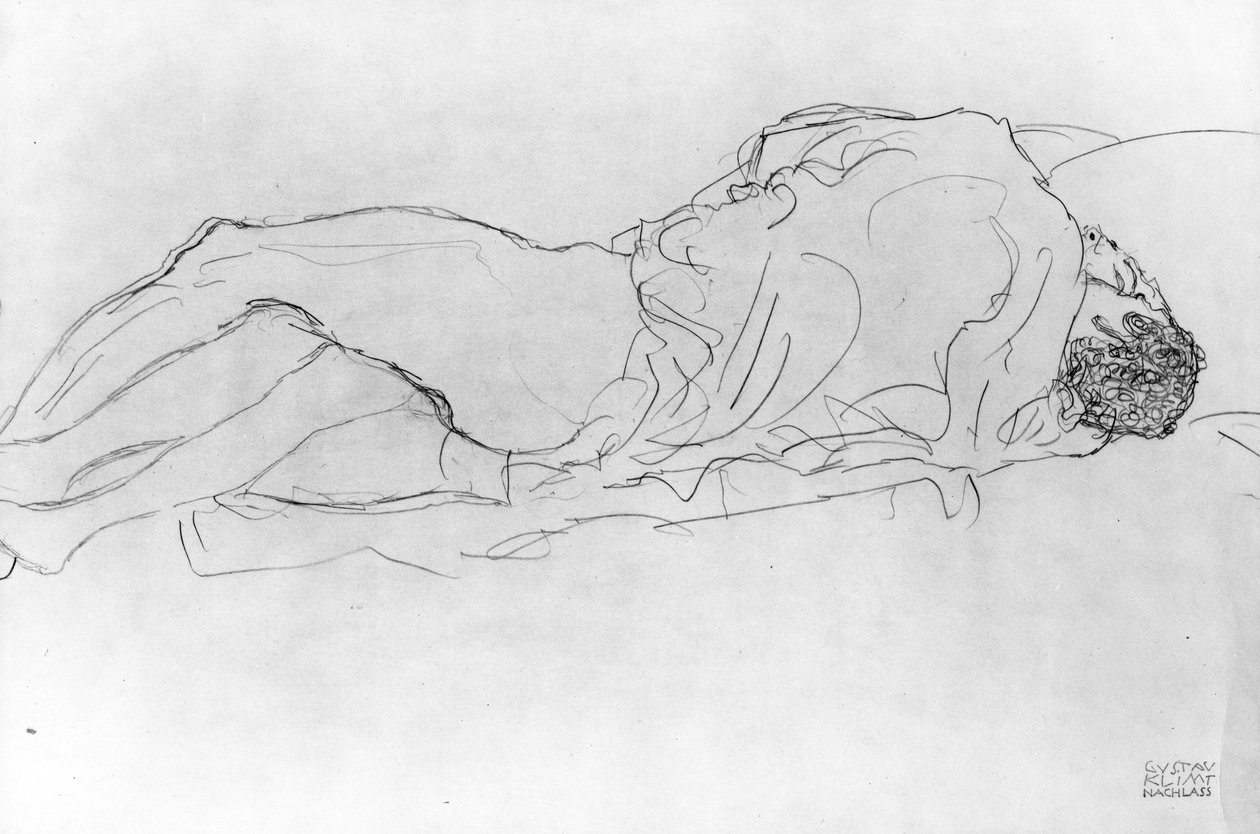 Couple in Bed by Gustav Klimt