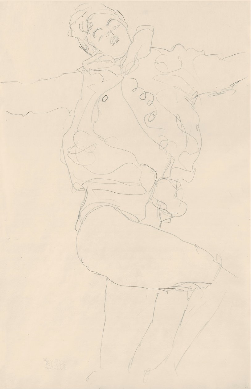 Dancing Woman with Cape by Gustav Klimt