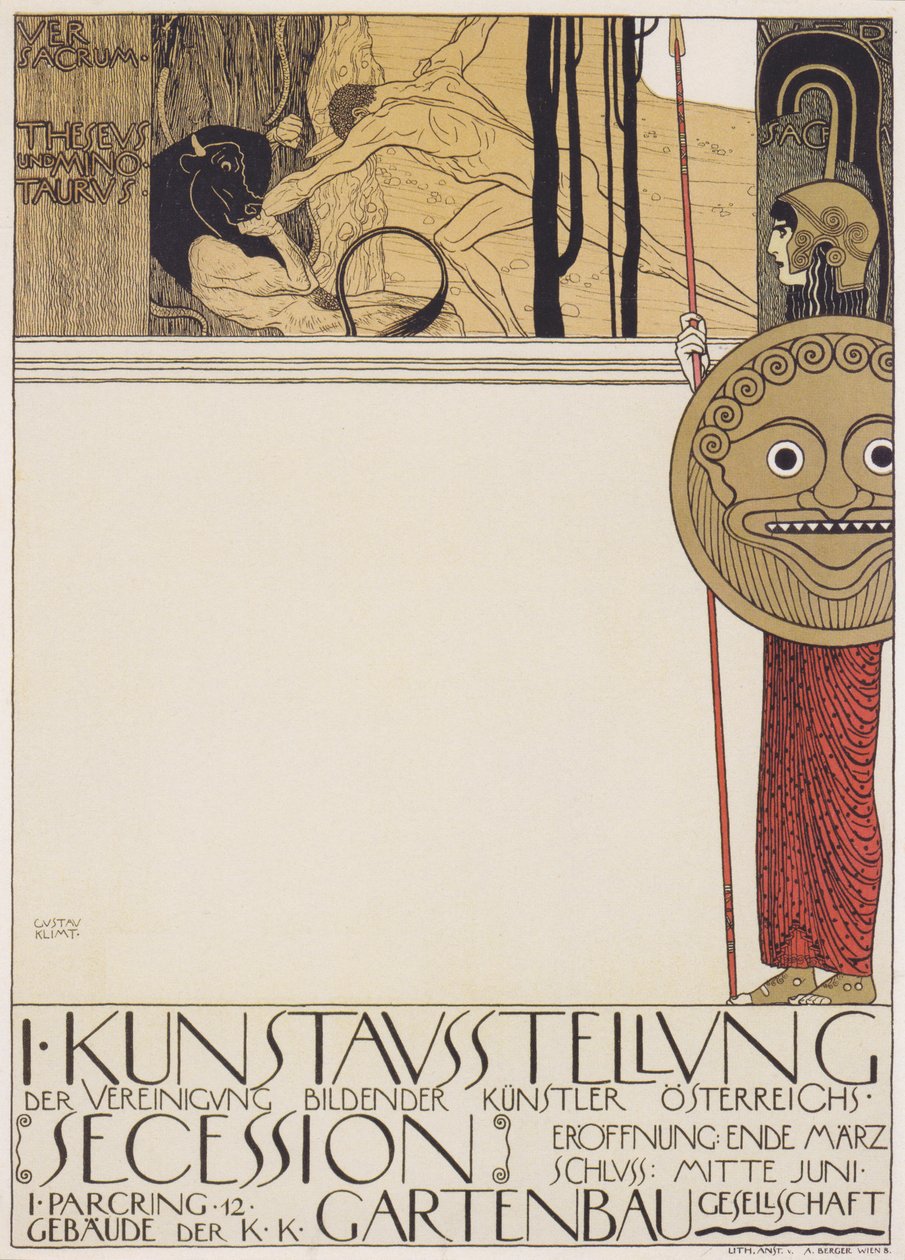 First Exhibition Poster of the Vienna Secession (Censored Version) by Gustav Klimt