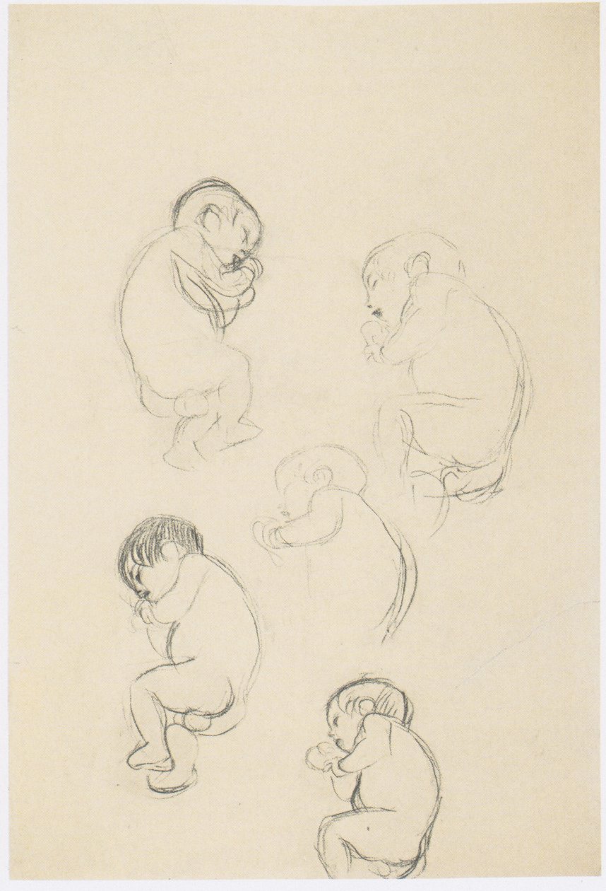 Five Studies of a Sleeping Child by Gustav Klimt
