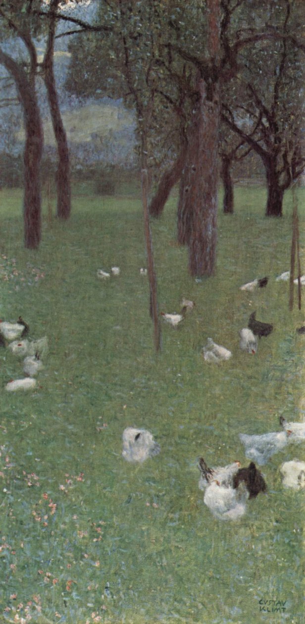 Garden with Chickens in St. Agatha by Gustav Klimt