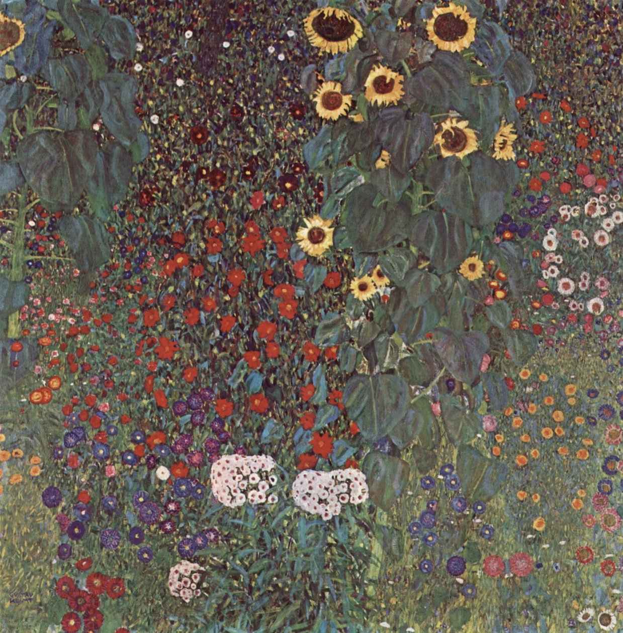 Garden with Sunflowers in the Countryside by Gustav Klimt