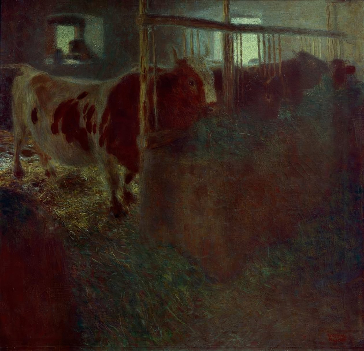 Cows in the Stable by Gustav Klimt