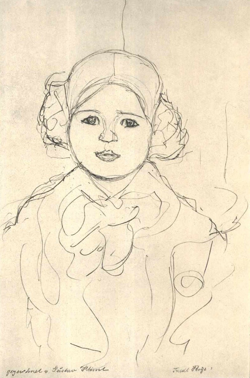 Girl Study from the Front by Gustav Klimt