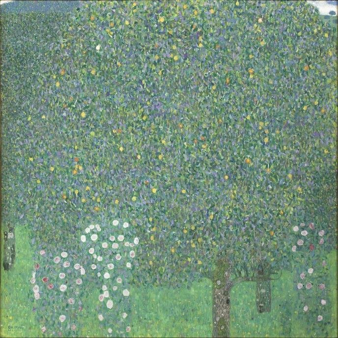 Rose Bushes Under the Trees by Gustav Klimt