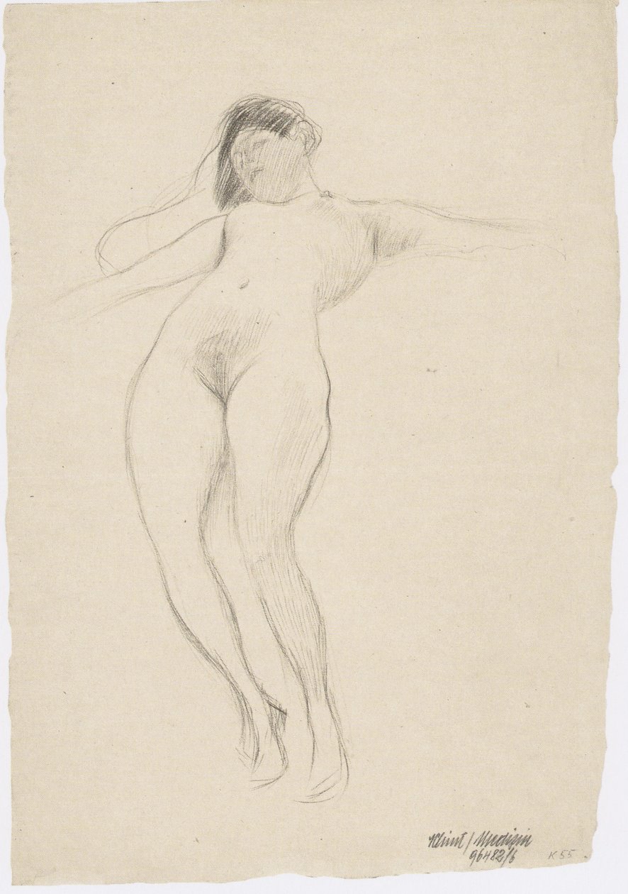 Floating Figure with Outstretched Arms by Gustav Klimt