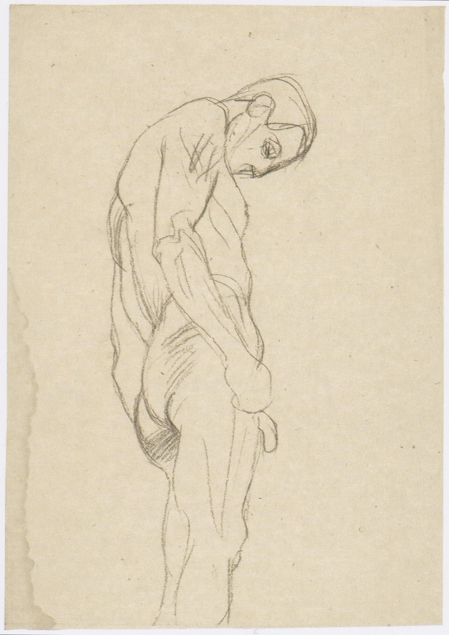 Standing Man to the Right with Bowed Head by Gustav Klimt