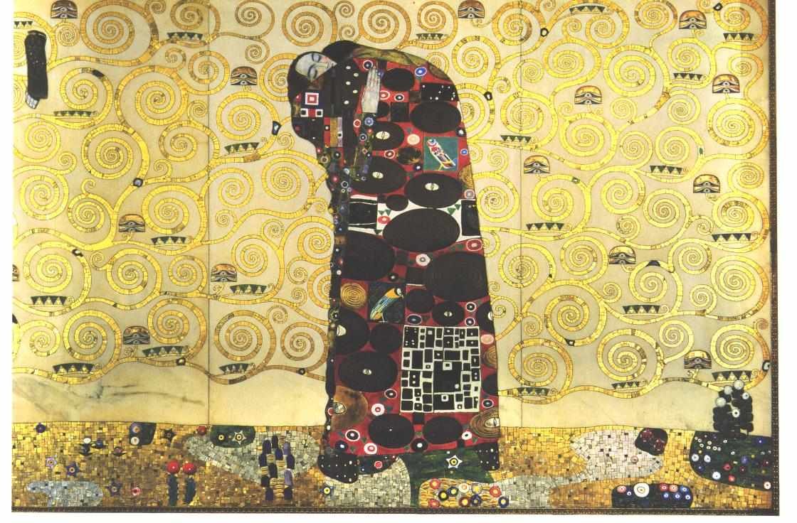 Design for the Stoclet Frieze - The Embrace by Gustav Klimt