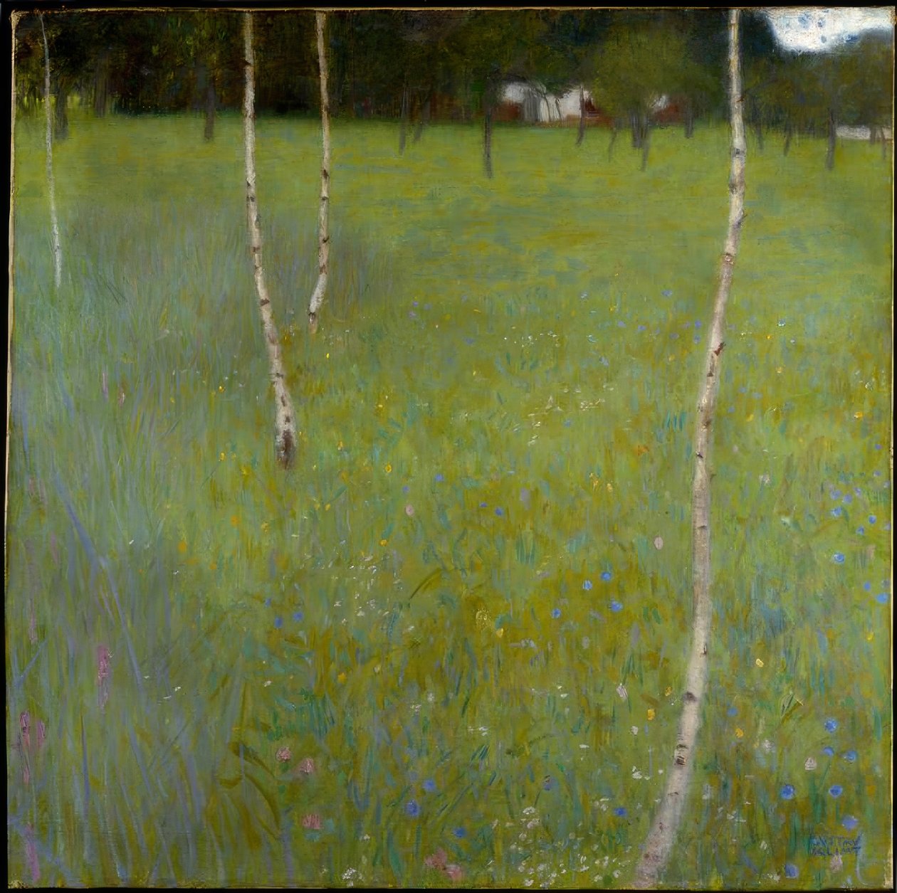 Farmhouse with Birches (Young Birches) by Gustav Klimt