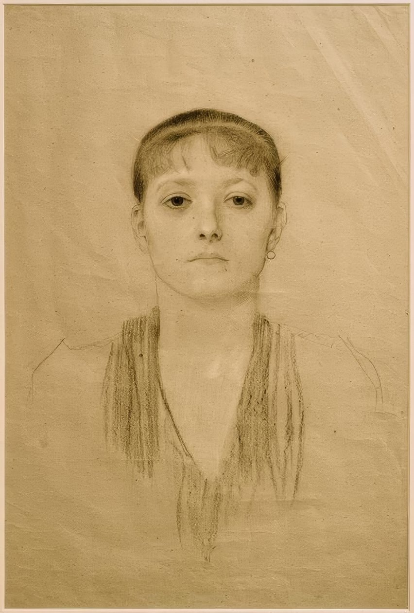 Bust of a Girl from the Front by Gustav Klimt