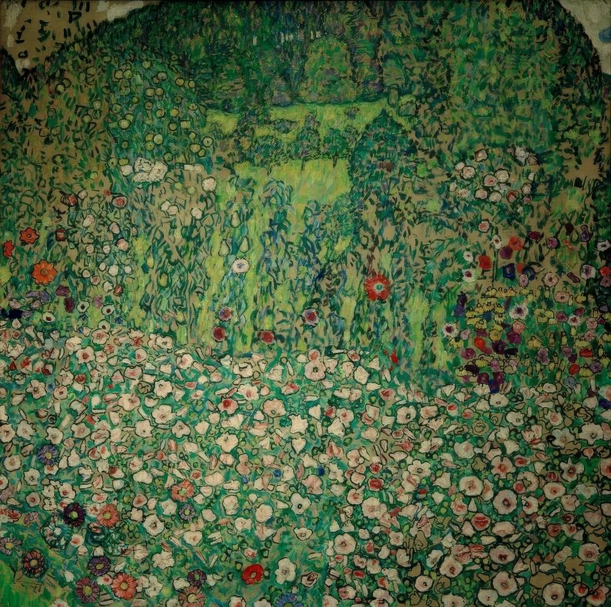 Garden Landscape with Mountain Peak by Gustav Klimt