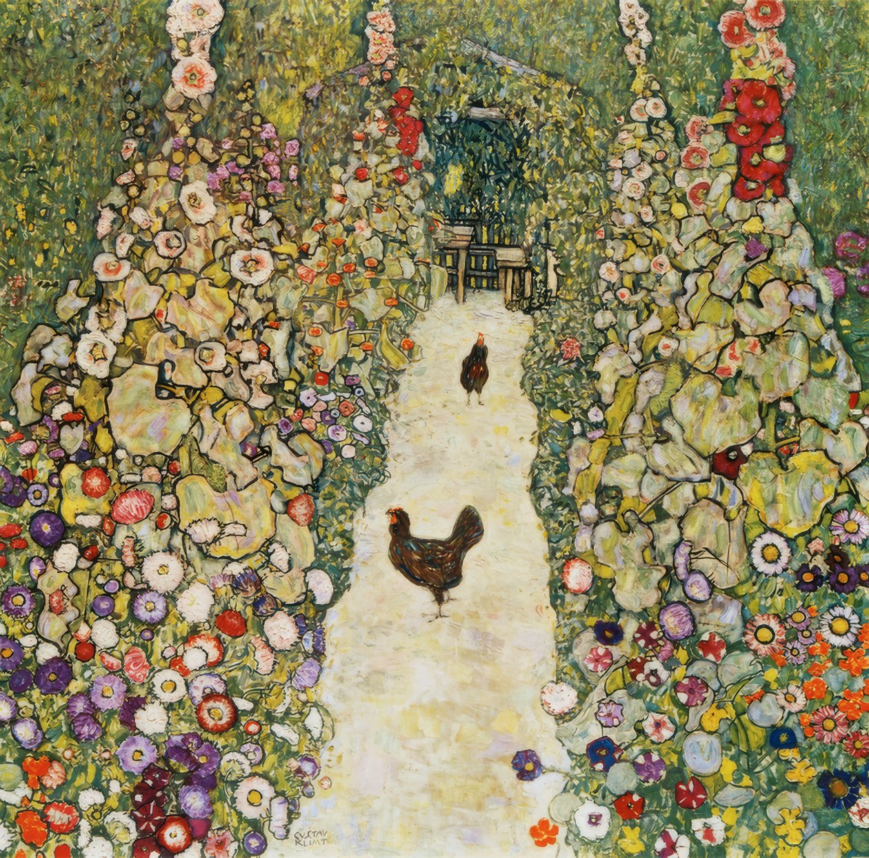 Garden Path with Chickens by Gustav Klimt