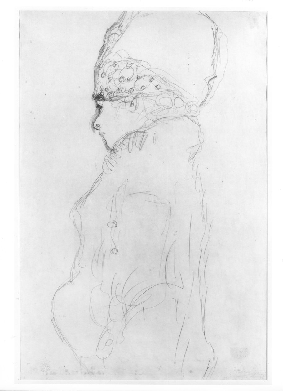 Lady with a Tall Hat, c.1917 by Gustav Klimt
