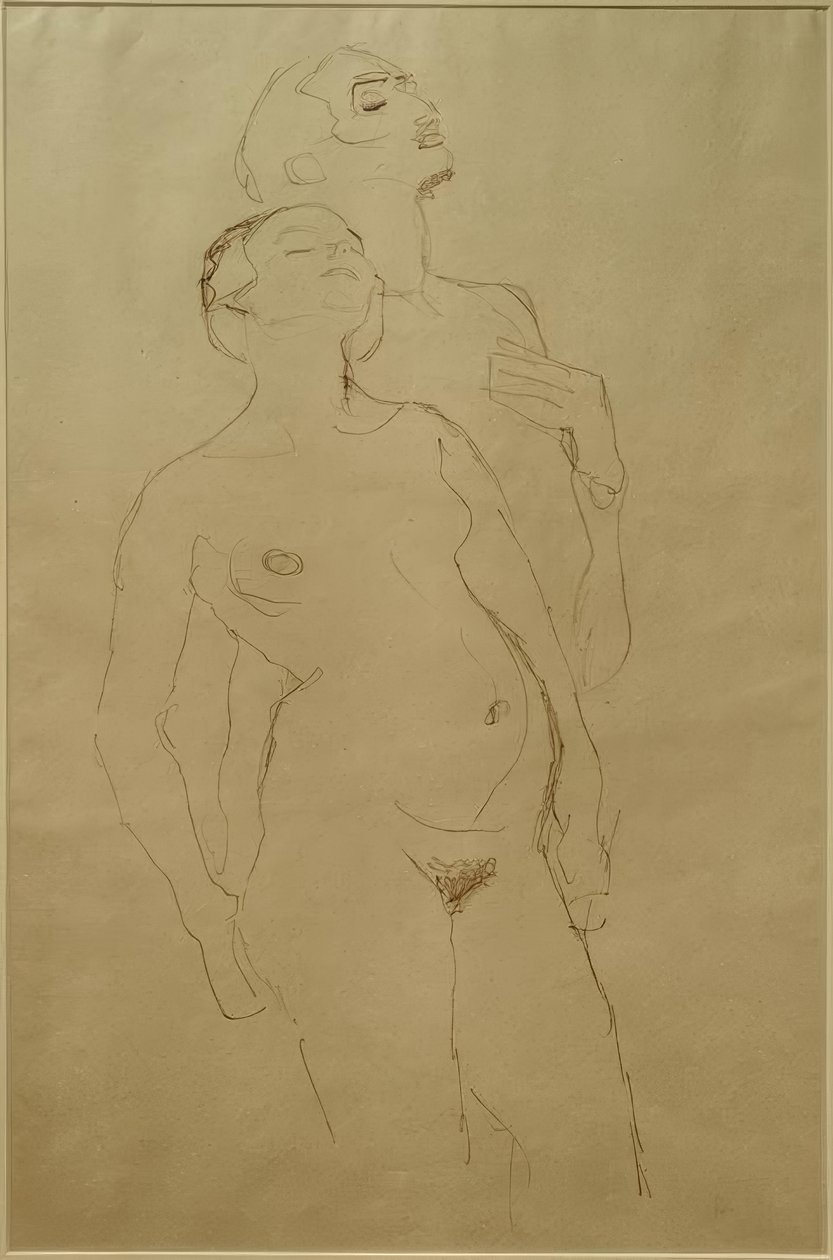 Standing Lovers (Study for Adam and Eve) by Gustav Klimt