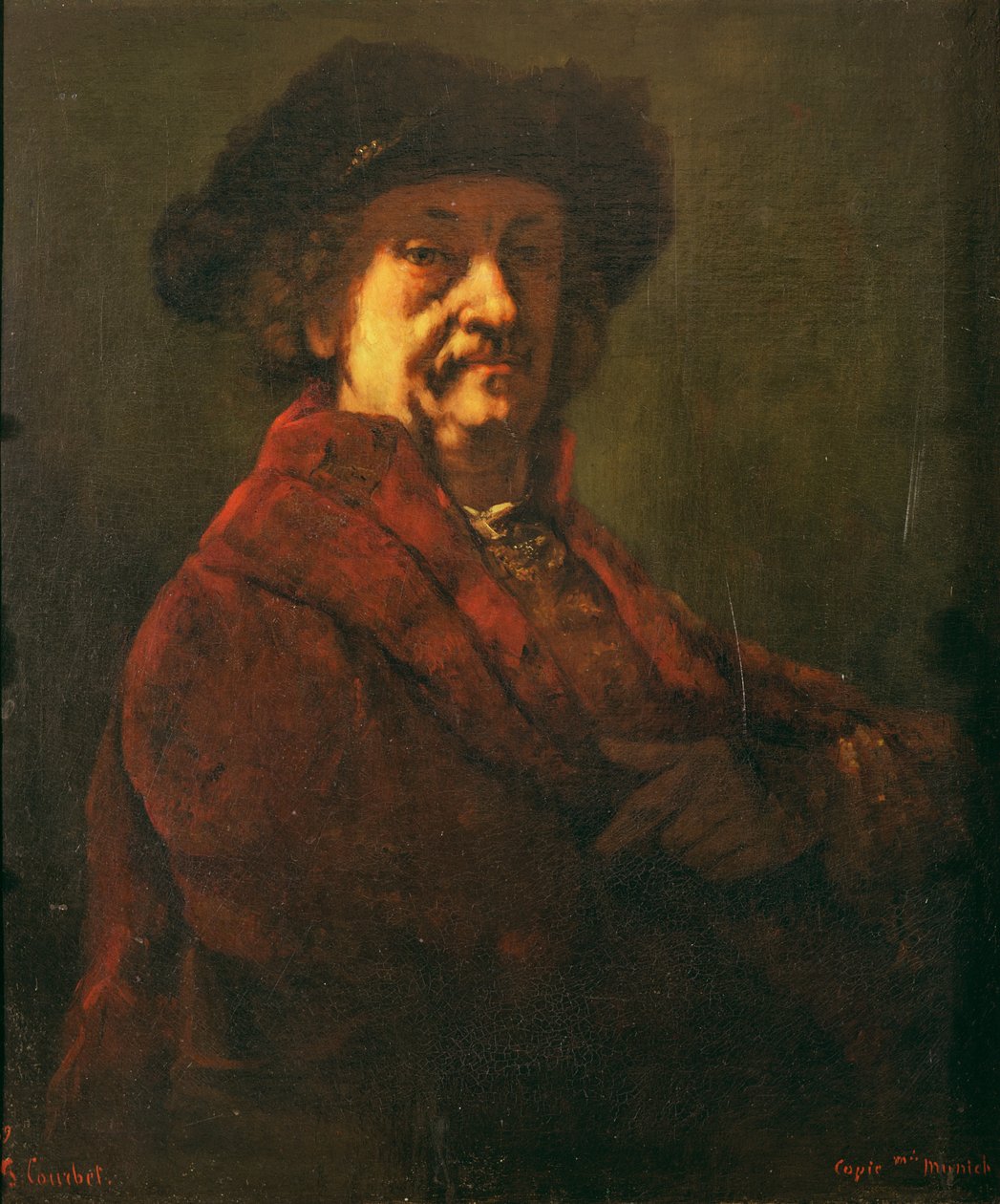 Copy of a Rembrandt Self Portrait, 1869 by Gustave Courbet