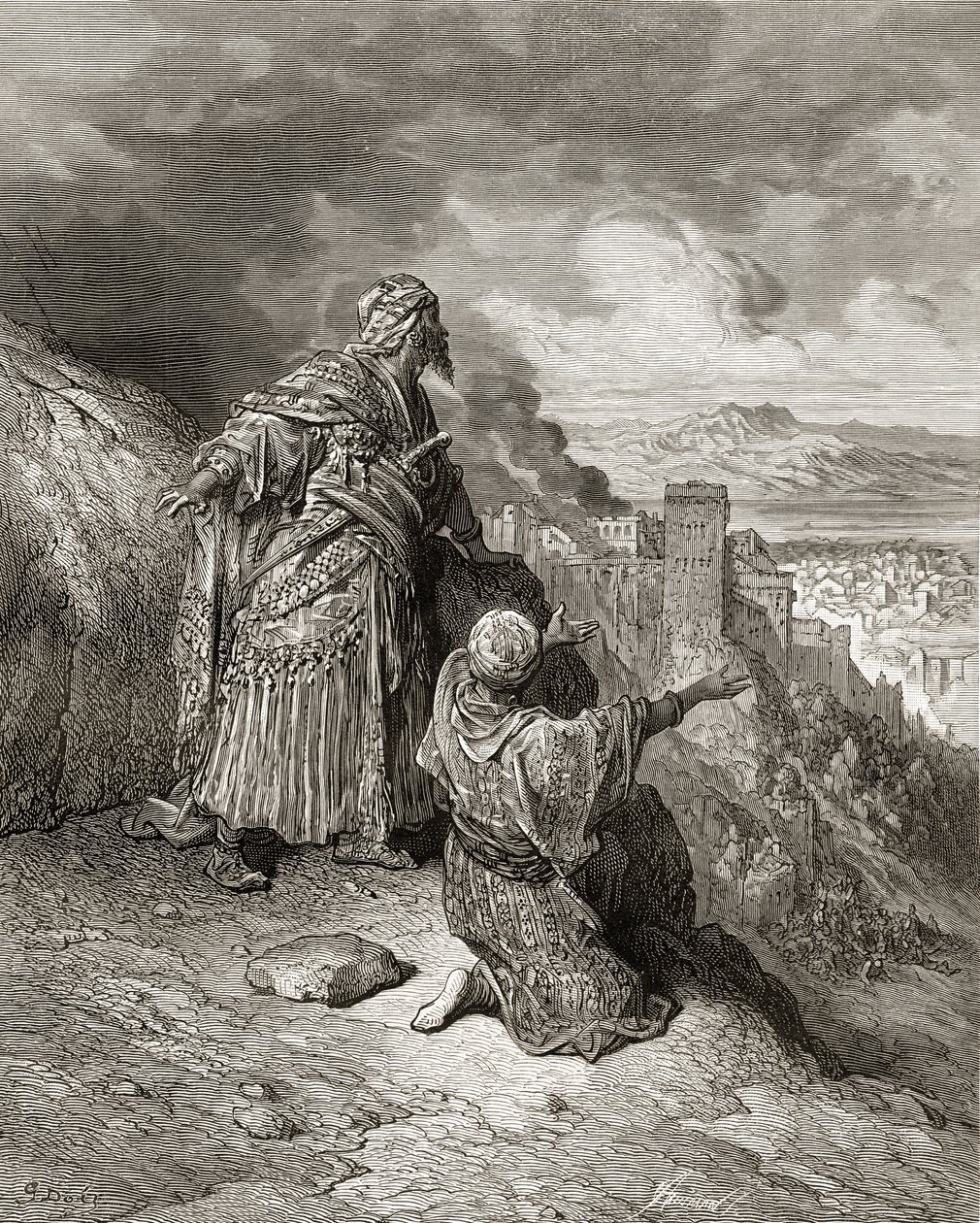 Boabdil the last Arab King of Granada is exiled in 1542, illustration from 