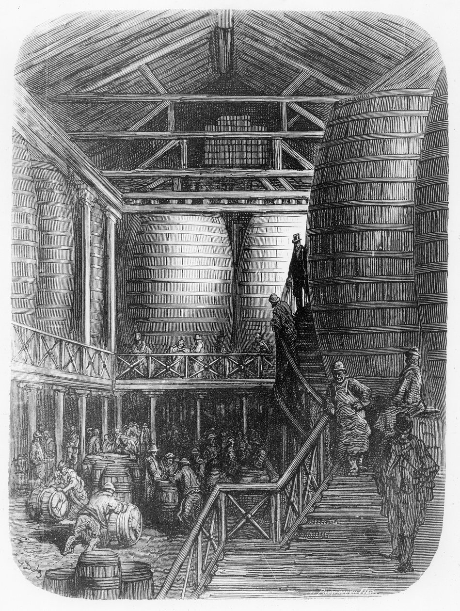 Large barrels in a brewery, from 