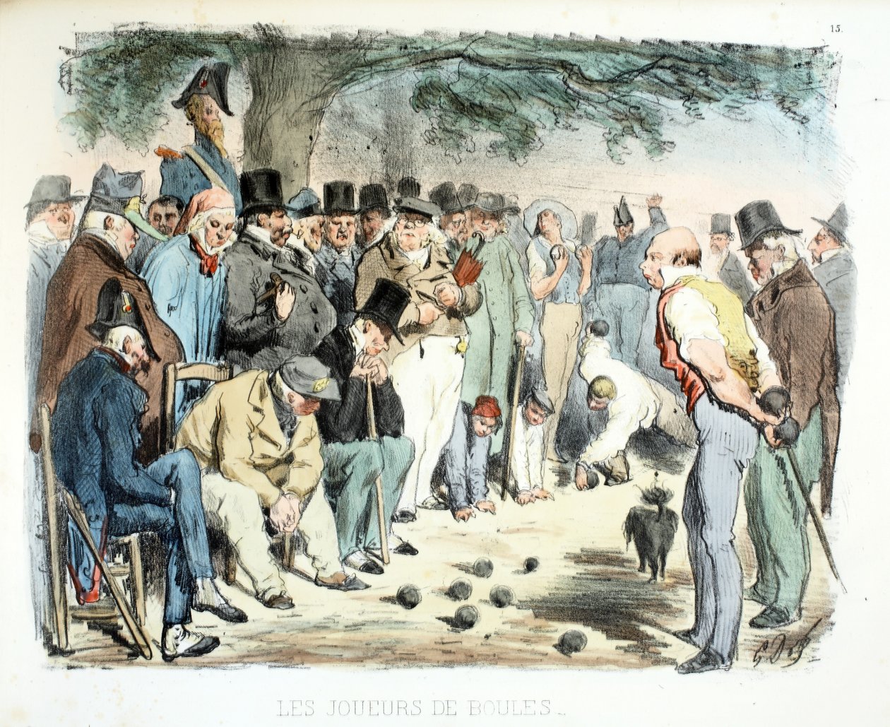 Les Joueurs de Boules, Les différents publics de Paris by Gustave Dore