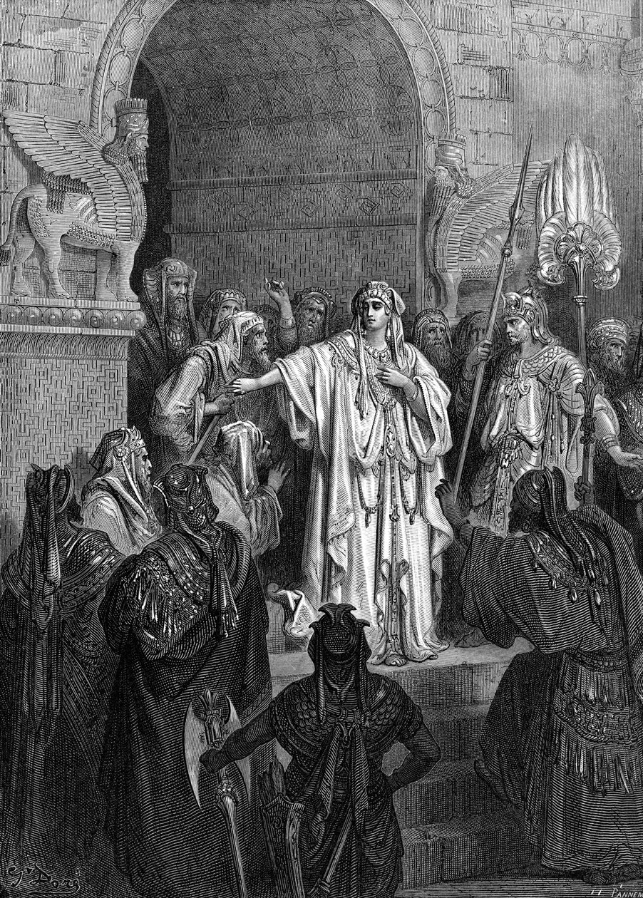 Queen Vashti (engraving by Doré) by Gustave Dore