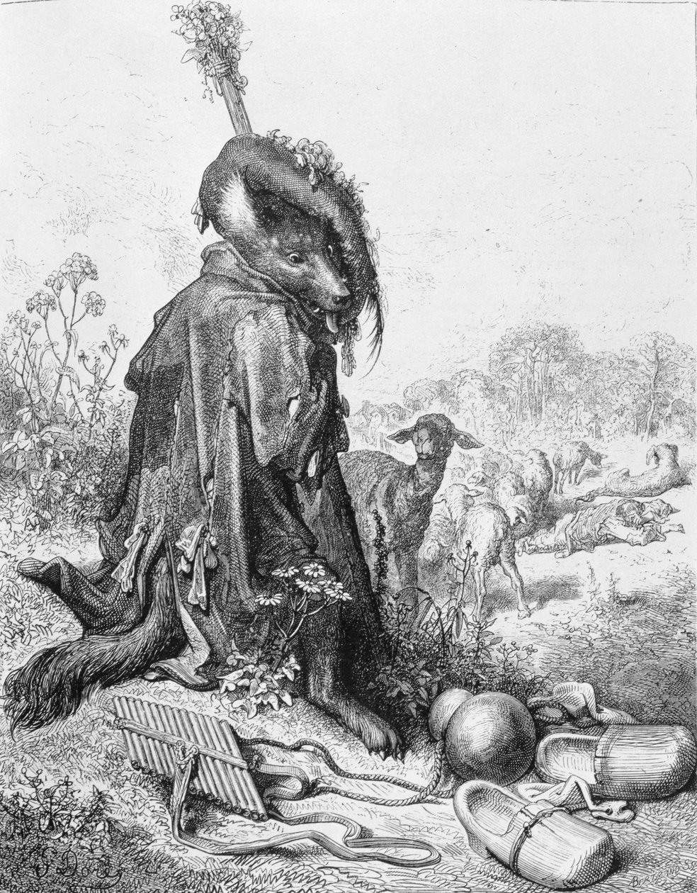 The Wolf Turned Shepherd, Illustration from 