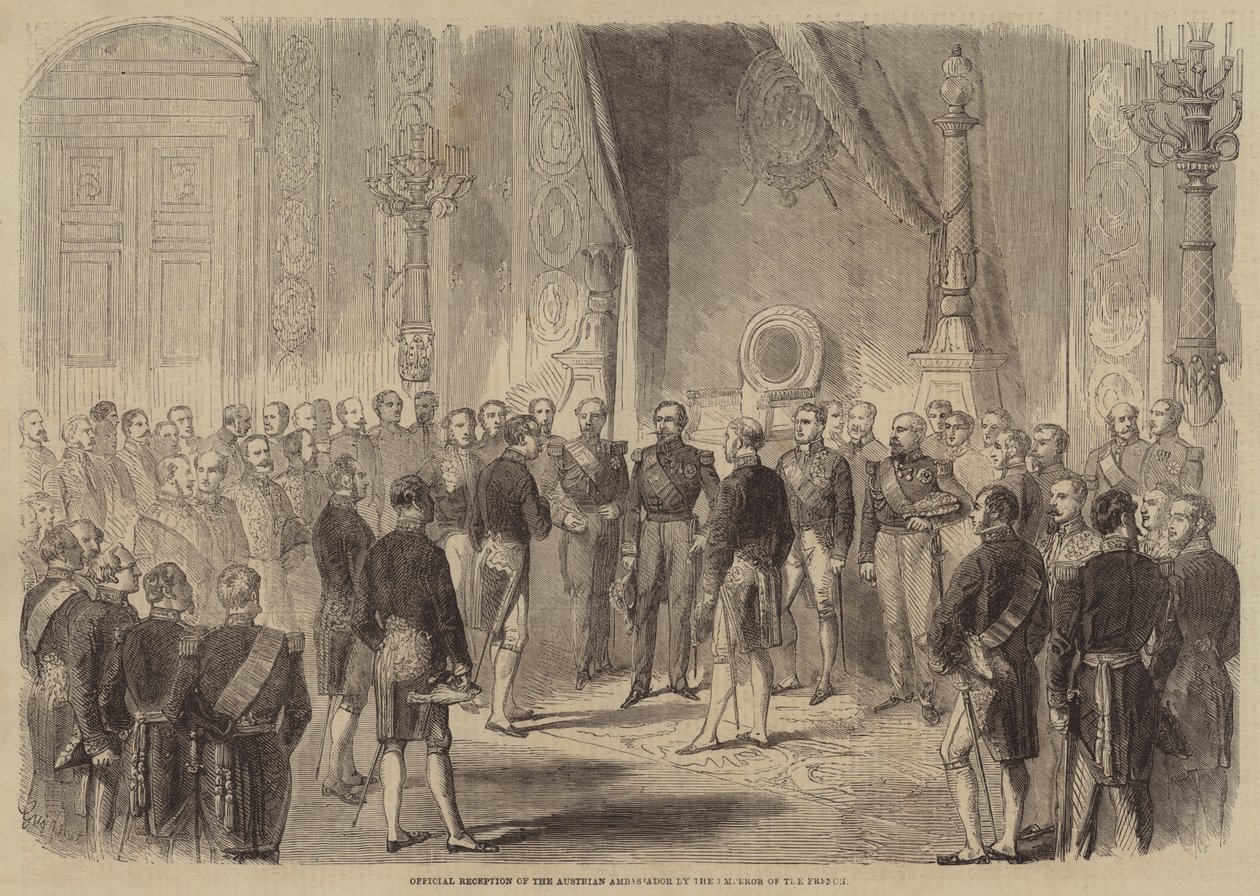 Official Reception of the Austrian Ambassador by the Emperor of the French by Gustave Janet