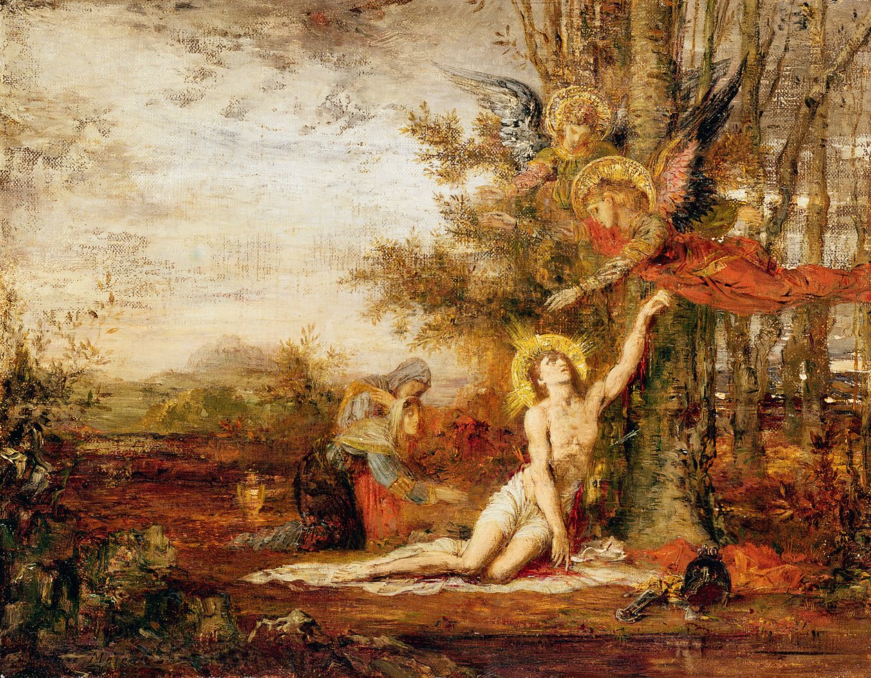 Christ with Angels by Gustave Moreau