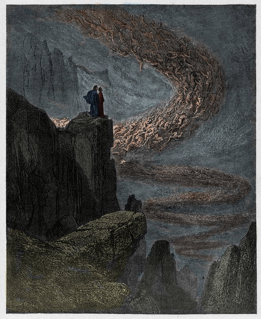 Inferno, Canto 5: Minos judges the transgressions and dispatches the souls (illustration from The Divine Comedy) by Gustave after Dore