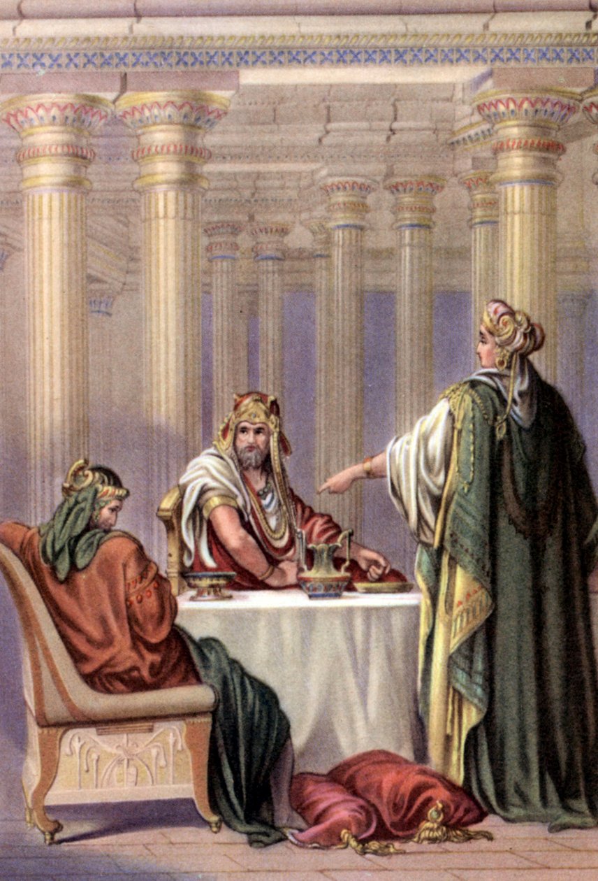 Esther denouncing Aman, c.1950s by Gustave (after) Dore