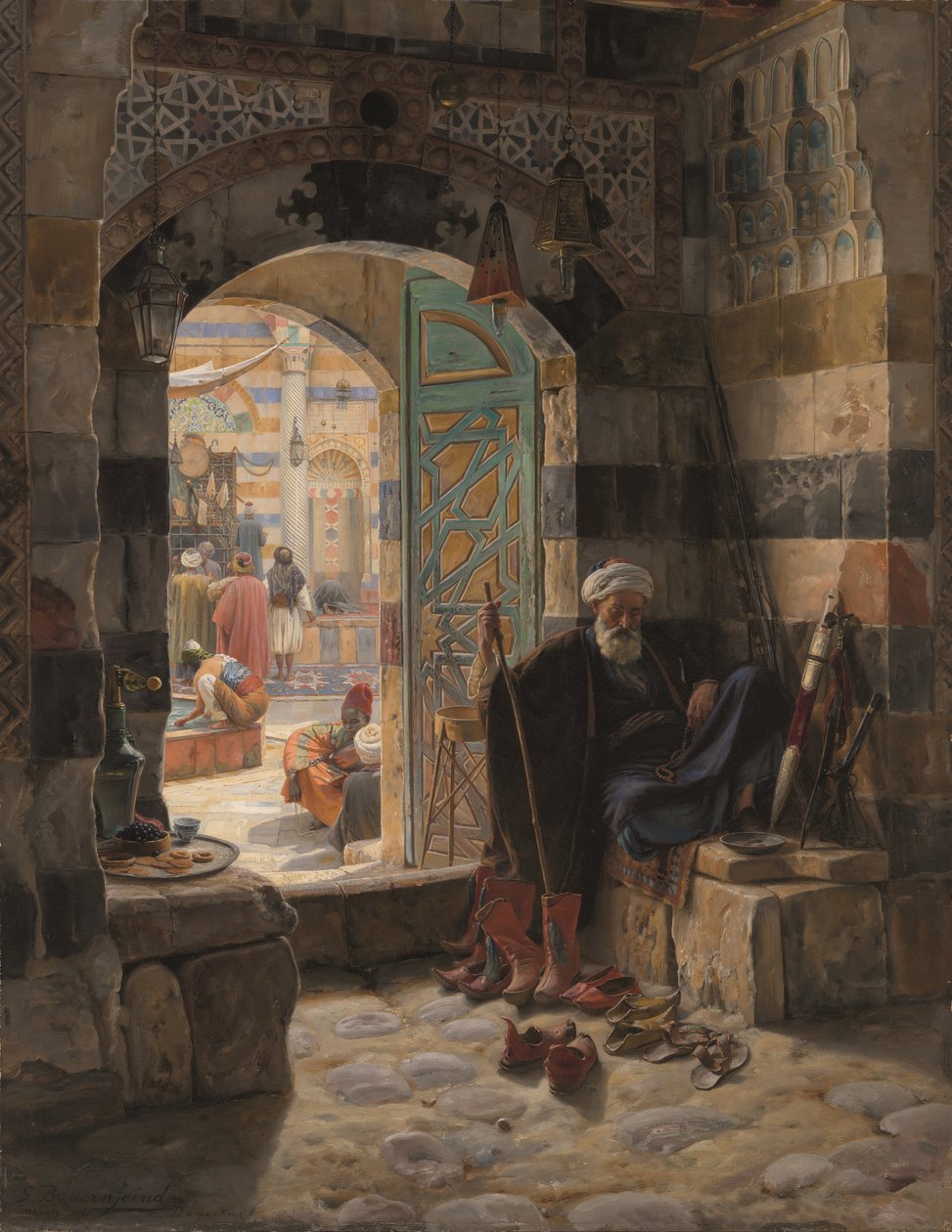 Warden of the Mosque, Damascus by Gustave Bauernfeind