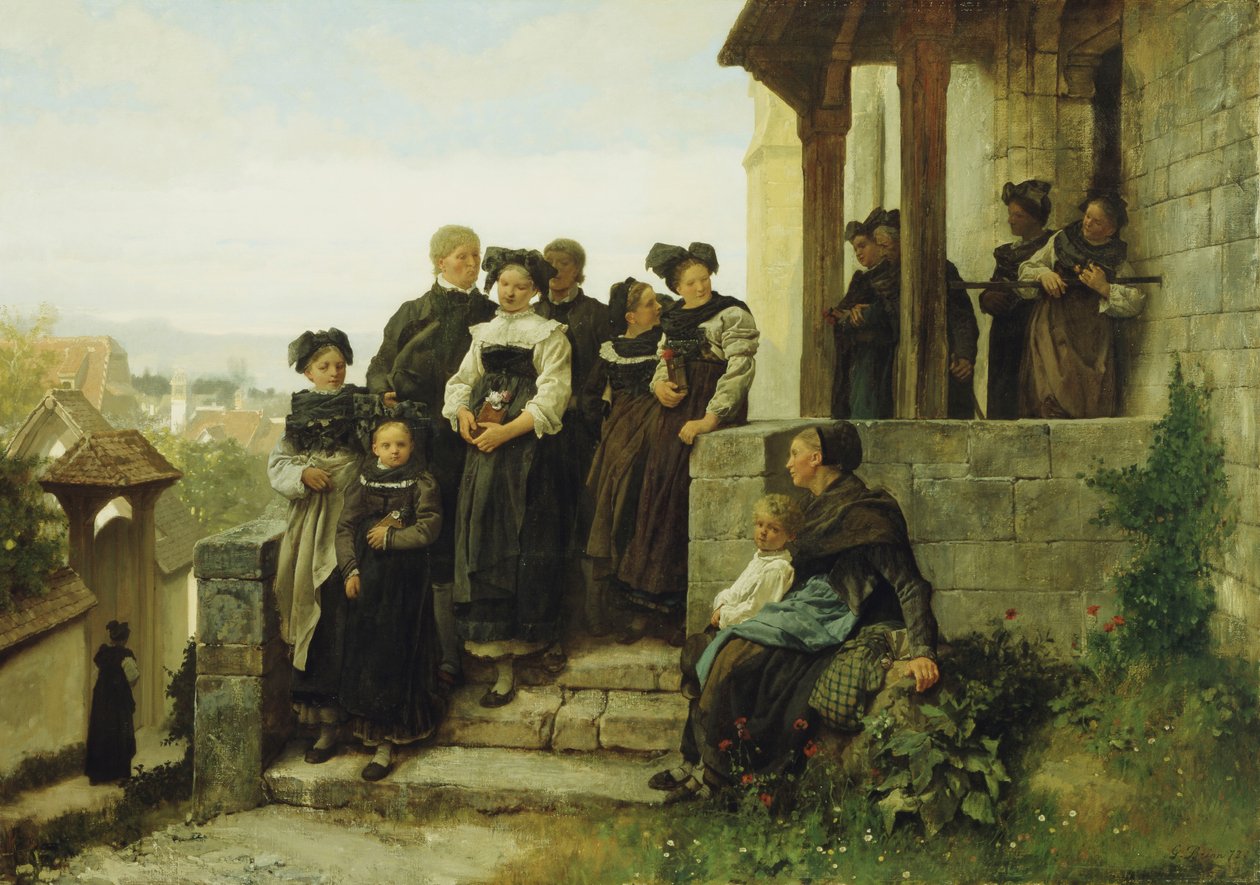 After the Protestant Church Service by Gustave Brion