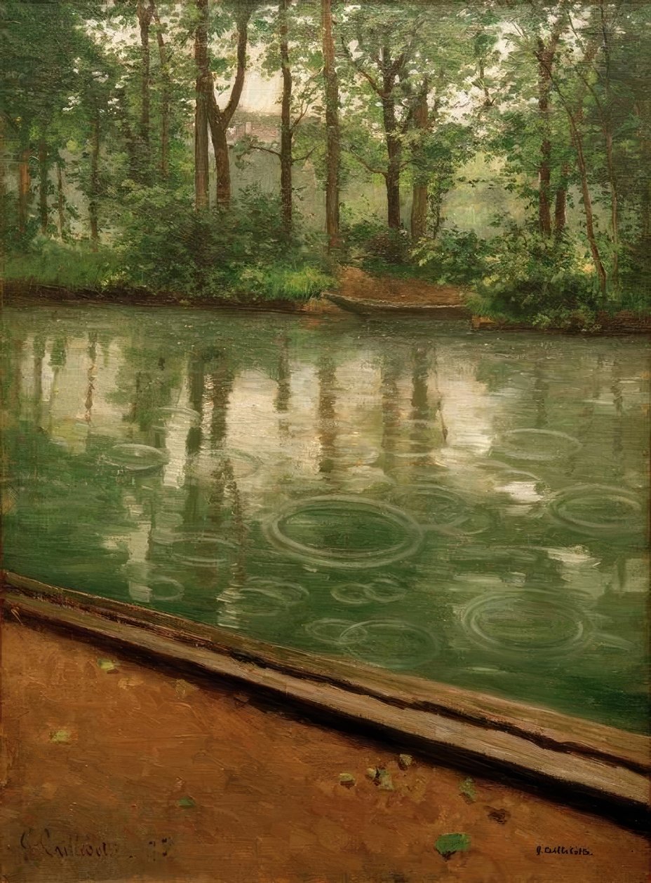 The Yerres, Rain Effect by Gustave Caillebotte