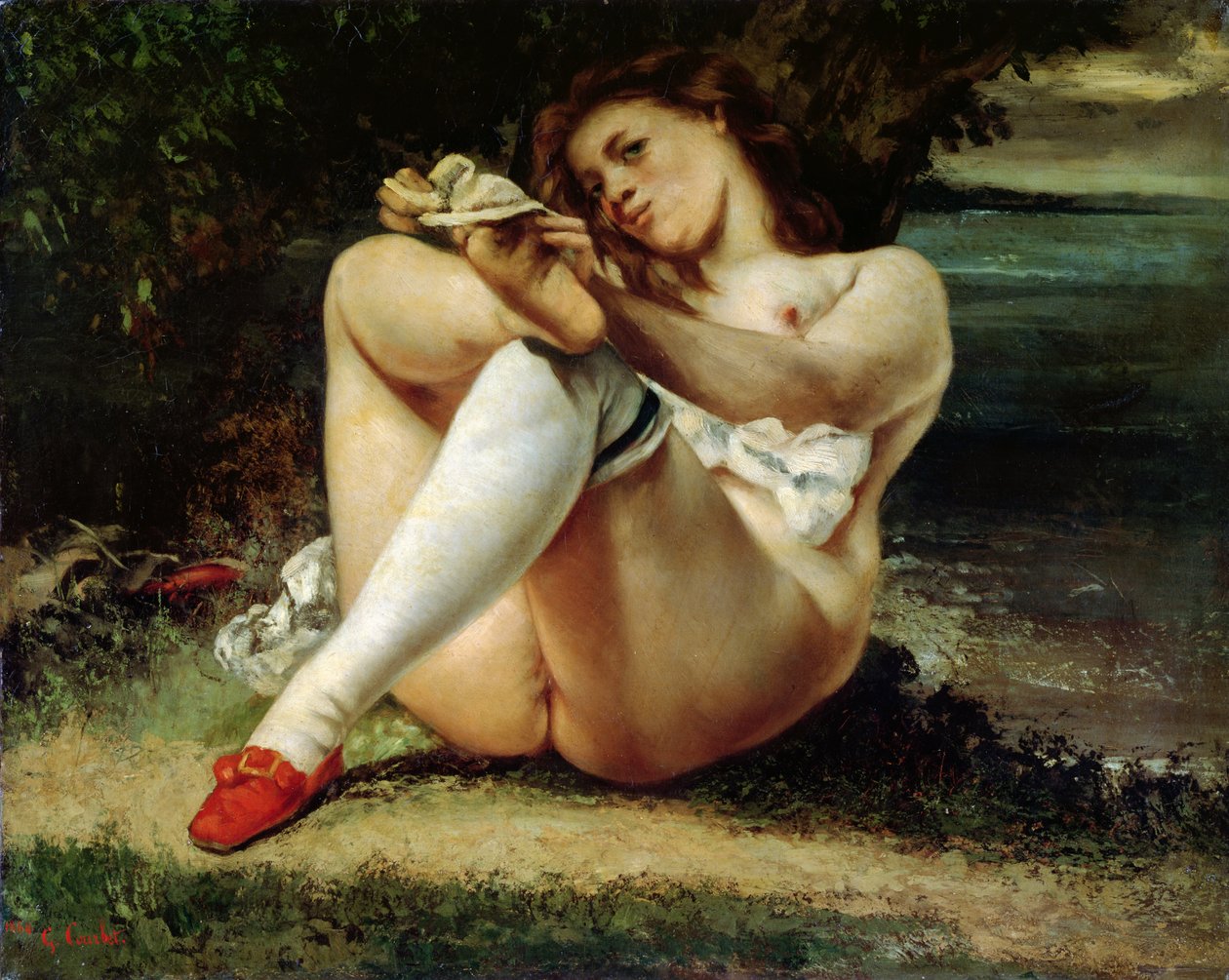 Woman in White Stockings, c.1861 by Gustave Courbet