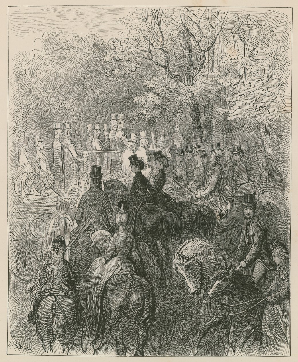 Rotten Row, Hyde Park, London by Gustave Dore