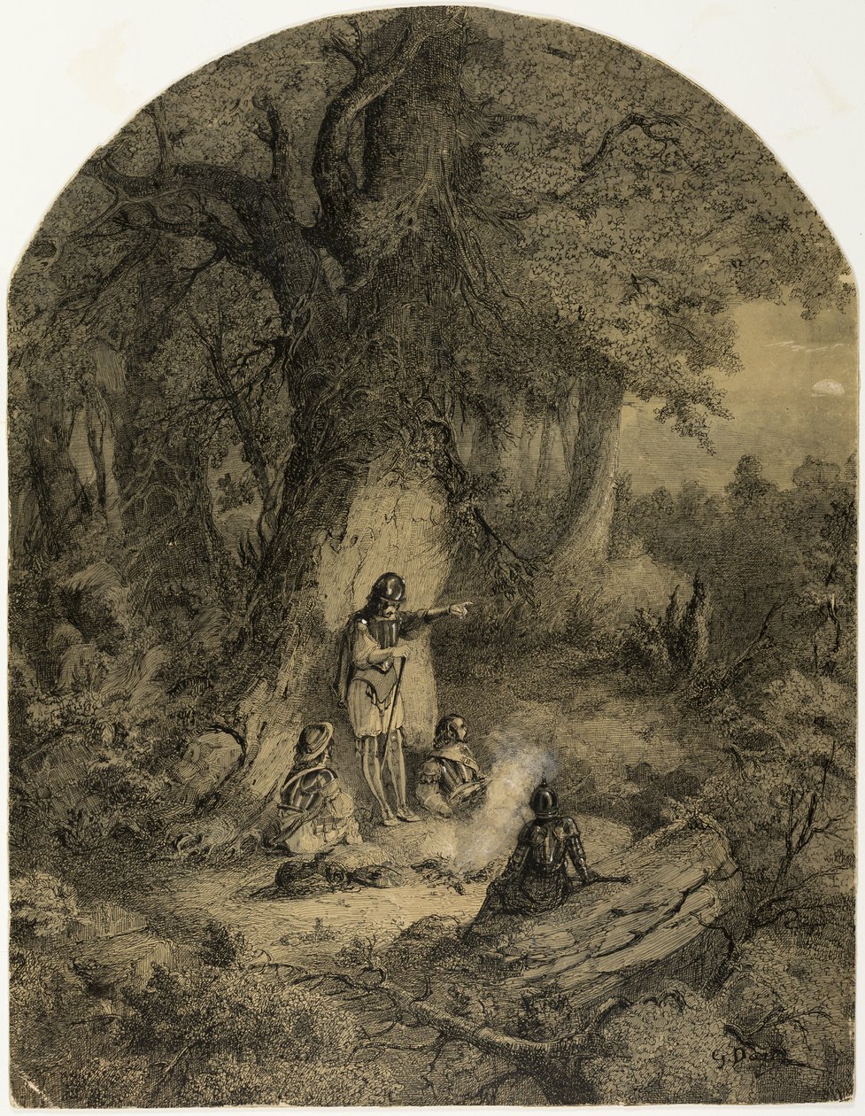 Soldiers under a Tree by Gustave Dore