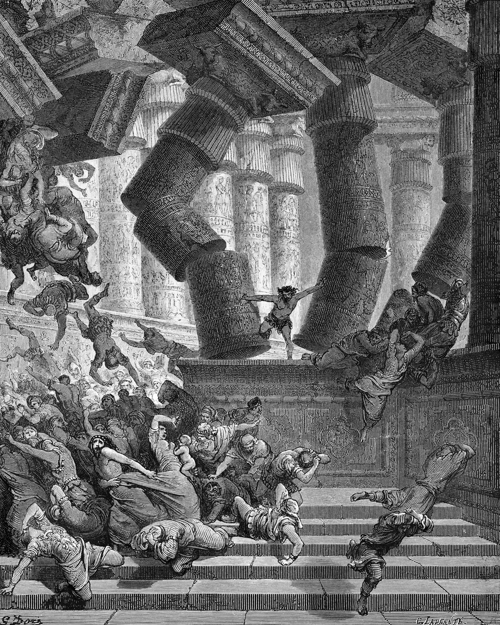 The Death of Samson - Bible by Gustave Dore