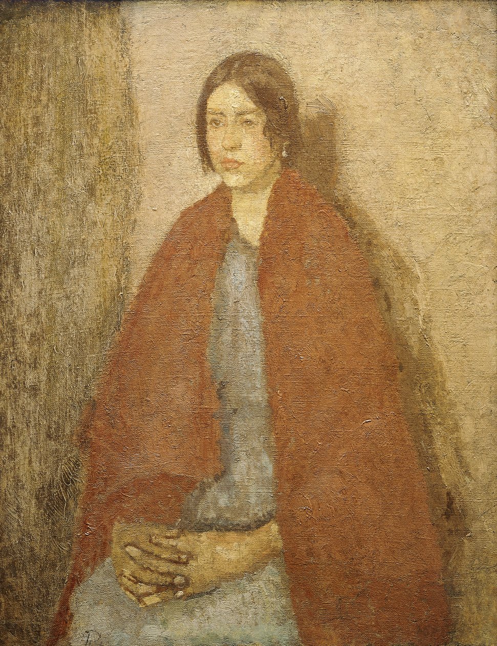 Young Woman in a Red Shawl by Gwen John