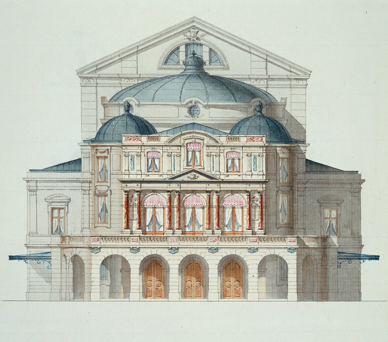 Elevation of a Theatre, from a Folio of Designs by H. Monnot