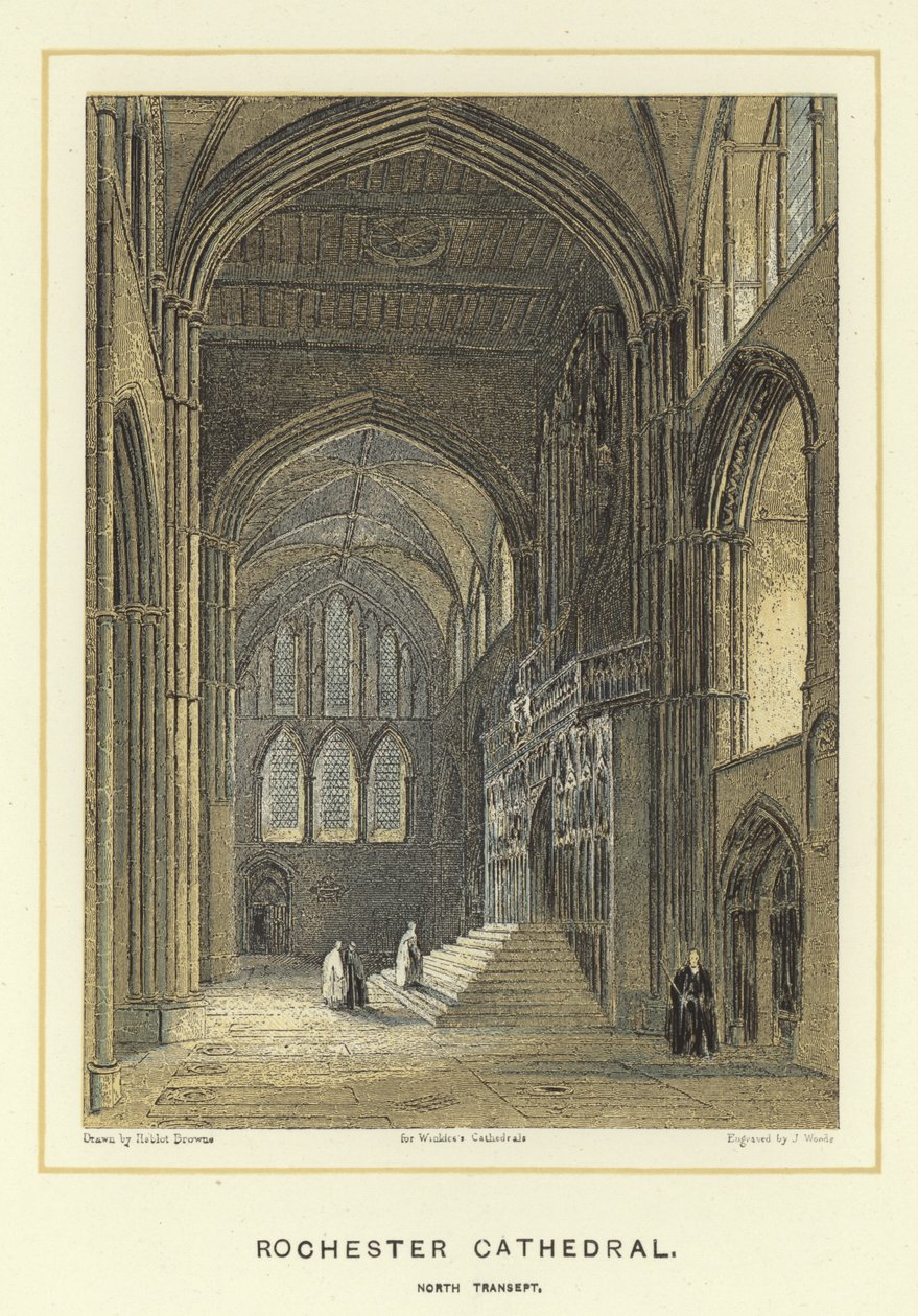 Rochester Cathedral, north transept by Hablot Knight Browne