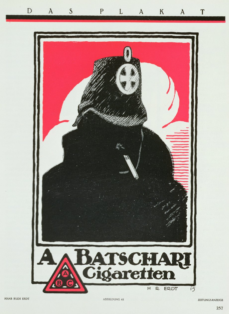 Advertisement for A. Batschari Cigarettes, from 
