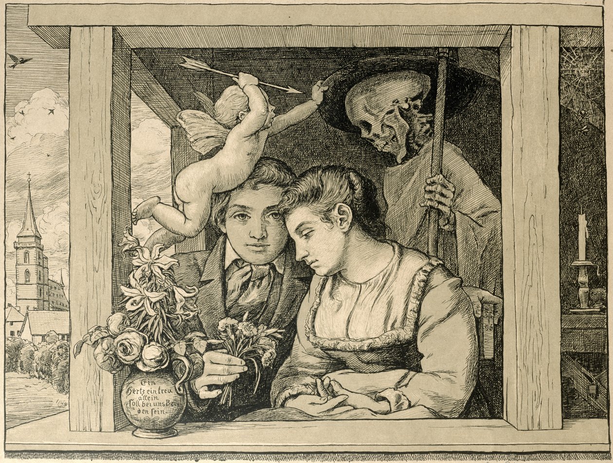 Reaper Death (Love and Death, The Newly-weds) by Hans Thoma