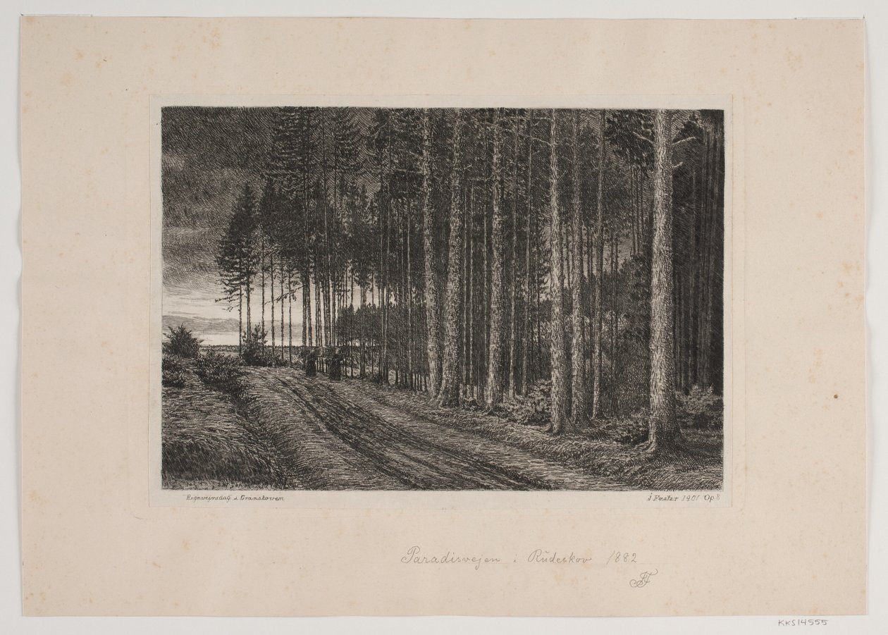 Rainy Day in the Pine Forest by Hans Julius Fæster