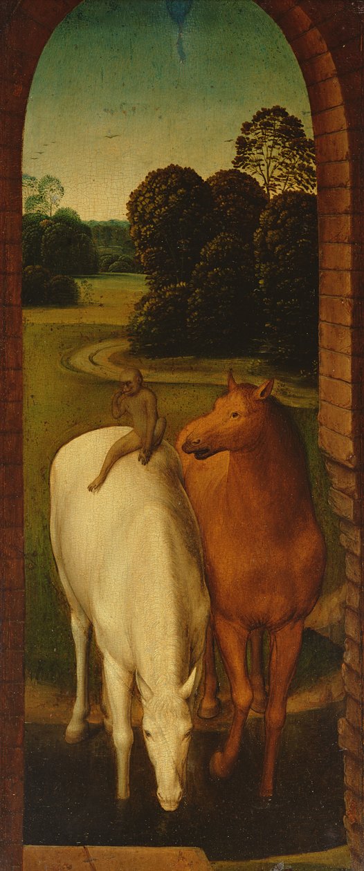 Two Horses in a Landscape by Hans Memling
