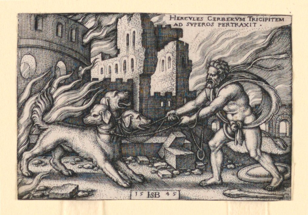Hercules Capturing Cerberus by Hans Sebald Beham