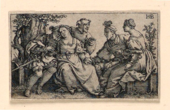 Two Couples and the Buffoon by Hans Sebald Beham