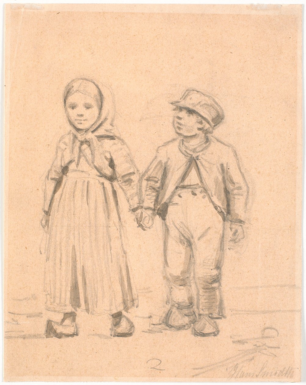 Two Peasant Children by Hans Smidth