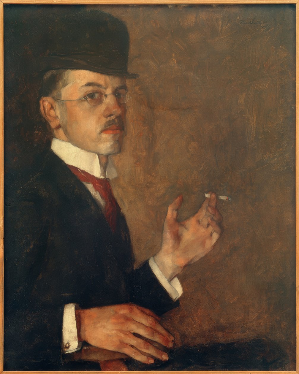 Self-Portrait with Cigarette by Hans Sutter