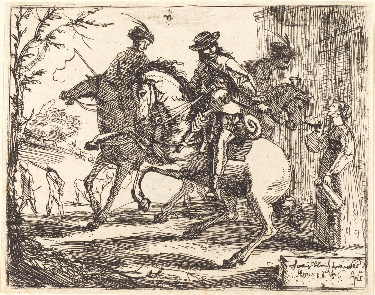 Three Riders before an Inn by Hans Ulrich Franck