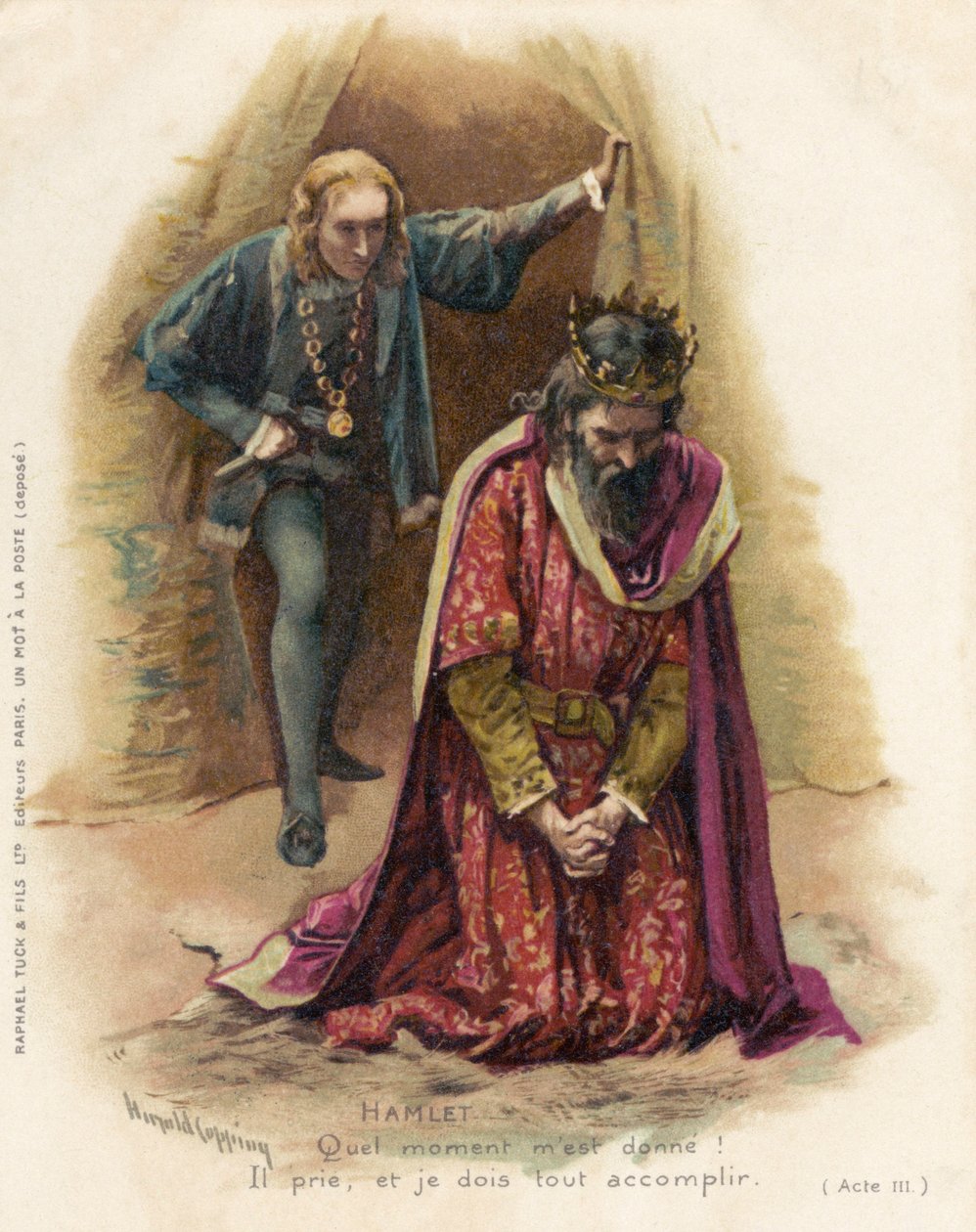 Hamlet Confronts the Guilty Claudius by Harold Copping