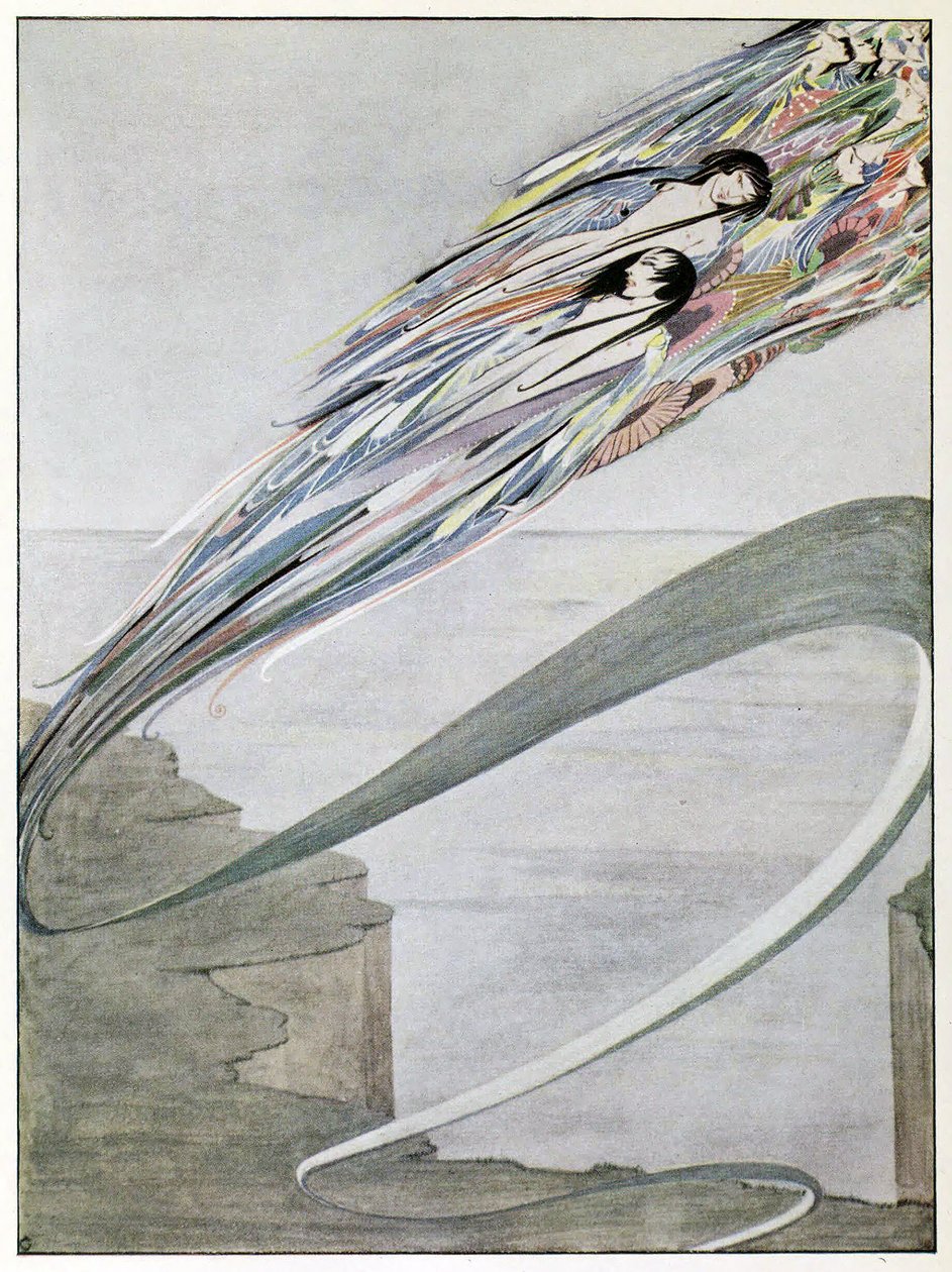 I am born of a thousand storms, and grey with the rushing rains, from The Years at The Spring, pub. 1920 by Harry Clarke